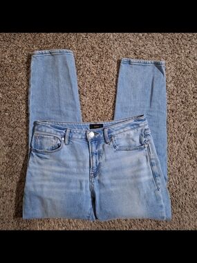Quince Comfort Stretch Mid-Rise Slim Boyfriend Jeans Light Wash 27